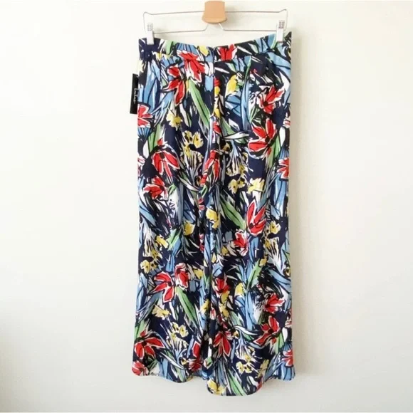 Lulus Pauma Navy Blue Print Wide-Leg Pants Women’s Size Medium NWT - Picture 5 of 13